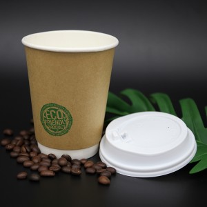 Одинарный двухслойный бумажный стаканчик из чистого крафт-кофе